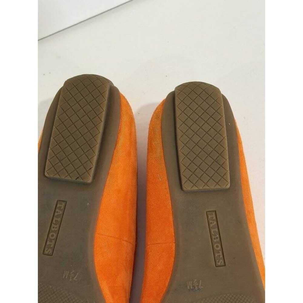 Talbots Francesca Link Suede Leather Driving Flats Orange Size 7.5 - Picture 11 of 12